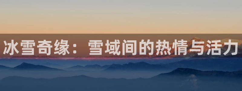 利记官方正版app神州:冰雪奇缘:雪域间的热情与活力